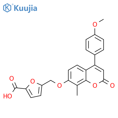 5-[[4-(4-methoxyphenyl)-8-methyl-2-oxochromen-7-yl]oxymethyl]furan-2-carboxylic acid structure