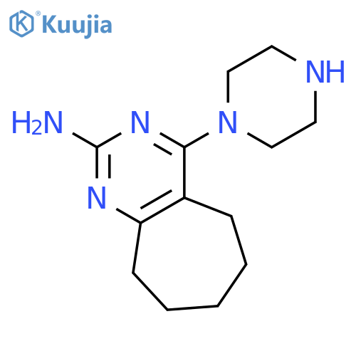 6,7,8,9-tetrahydro-4-(1-piperazinyl)-5H-Cycloheptapyrimidin-2-amine structure