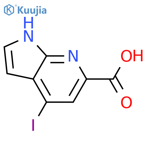 4-iodo-1H-pyrrolo[2,3-b]pyridine-6-carboxylic acid structure