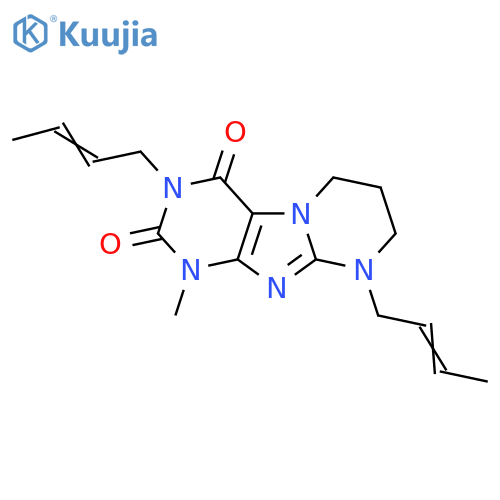 3,9-bis[(2E)-but-2-en-1-yl]-1-methyl-1H,2H,3H,4H,6H,7H,8H,9H-pyrimido[1,2-g]purine-2,4-dione structure