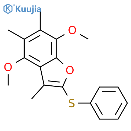 Benzofuran, 4,7-dimethoxy-3,5,6-trimethyl-2-(phenylthio)- structure