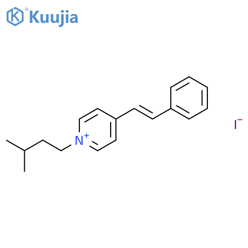 Pyridinium, 1-(3-methylbutyl)-4-(2-phenylethenyl)-, iodide structure