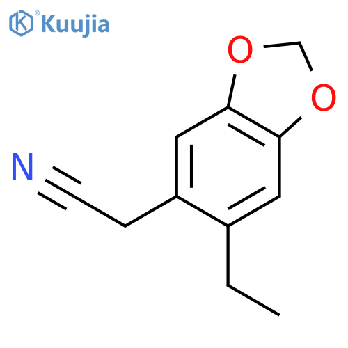 1,3-Benzodioxole-5-acetonitrile, 6-ethyl- structure