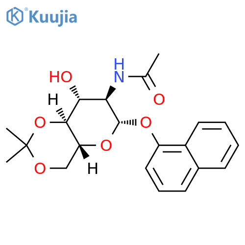 N-8-hydroxy-2,2-dimethyl-6-(naphthalen-1-yloxy)-hexahydro-2H-pyrano3,2-d1,3dioxin-7-ylacetamide structure