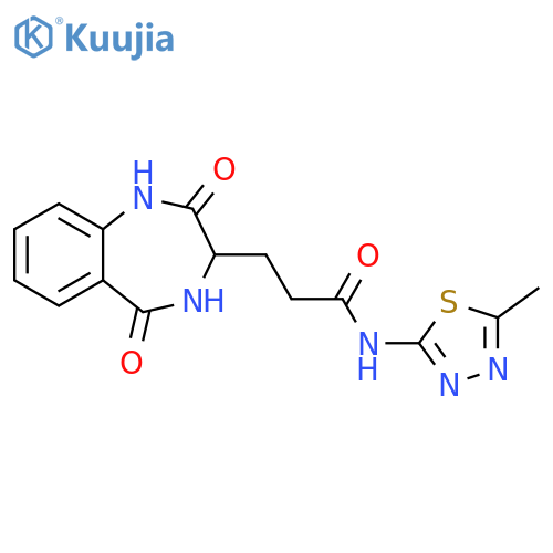 3-(2,5-dioxo-2,3,4,5-tetrahydro-1H-1,4-benzodiazepin-3-yl)-N-(5-methyl-1,3,4-thiadiazol-2-yl)propanamide structure
