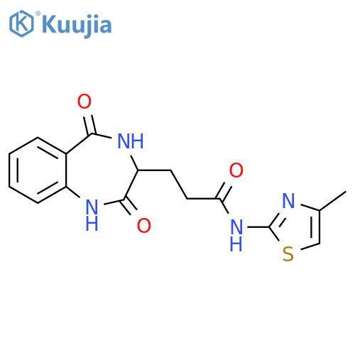 3-(2,5-dioxo-2,3,4,5-tetrahydro-1H-1,4-benzodiazepin-3-yl)-N-(4-methyl-1,3-thiazol-2-yl)propanamide structure