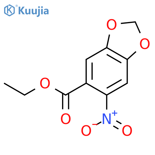 1,3-Benzodioxole-5-carboxylic acid, 6-nitro-, ethyl ester structure