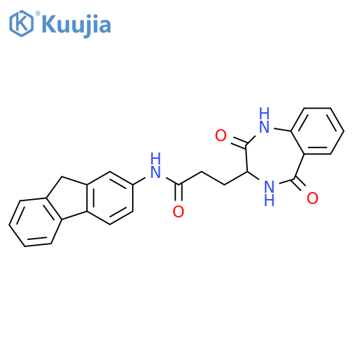 3-(2,5-dioxo-2,3,4,5-tetrahydro-1H-1,4-benzodiazepin-3-yl)-N-(9H-fluoren-2-yl)propanamide structure