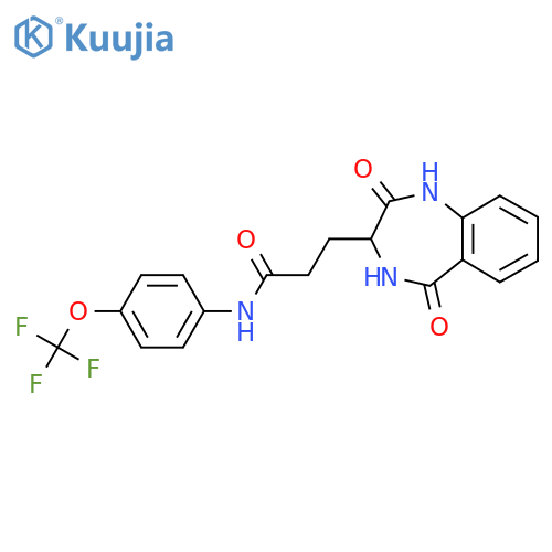 3-(2,5-dioxo-2,3,4,5-tetrahydro-1H-1,4-benzodiazepin-3-yl)-N-4-(trifluoromethoxy)phenylpropanamide structure