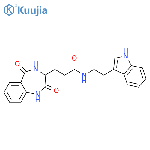 3-(2,5-dioxo-2,3,4,5-tetrahydro-1H-1,4-benzodiazepin-3-yl)-N-[2-(1H-indol-3-yl)ethyl]propanamide structure