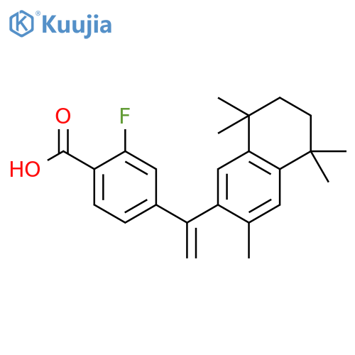 2-fluoro-4-[1-(3,5,5,8,8-pentamethyl-5,6,7,8-tetrahydronaphthalen-2-yl)ethenyl]benzoic acid structure