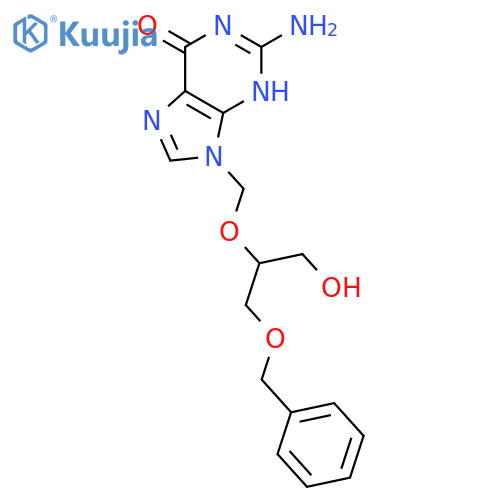 2-Amino-9-(((1-(benzyloxy)-3-hydroxypropan-2-yl)oxy)methyl)-1H-purin-6(9H)-one structure