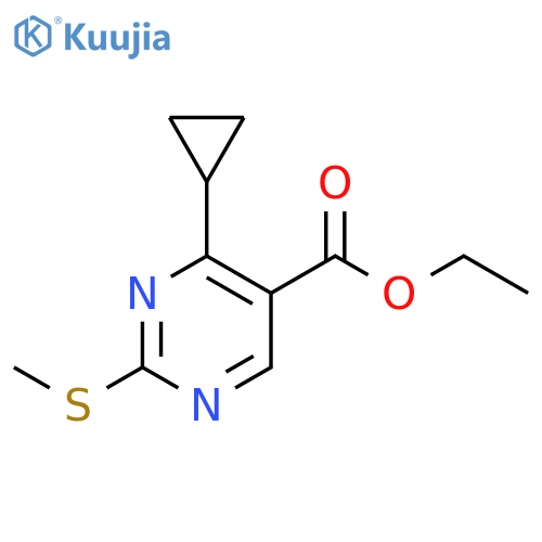 ethyl 4-cyclopropyl-2-(methylsulfanyl)pyrimidine-5-carboxylate structure