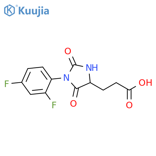 3-1-(2,4-Difluorophenyl)-2,5-dioxoimidazolidin-4-ylpropanoic Acid structure