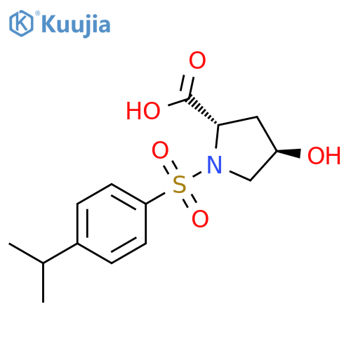 4-hydroxy-1-4-(propan-2-yl)benzenesulfonylpyrrolidine-2-carboxylic acid structure