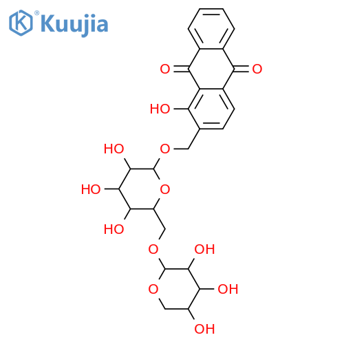1-Hydroxy-2-(hydroxymethyl)anthraquinone; 1'-O-[β-D-Xylopyranosyl-(1→6)-β-D-glucopyranoside] structure