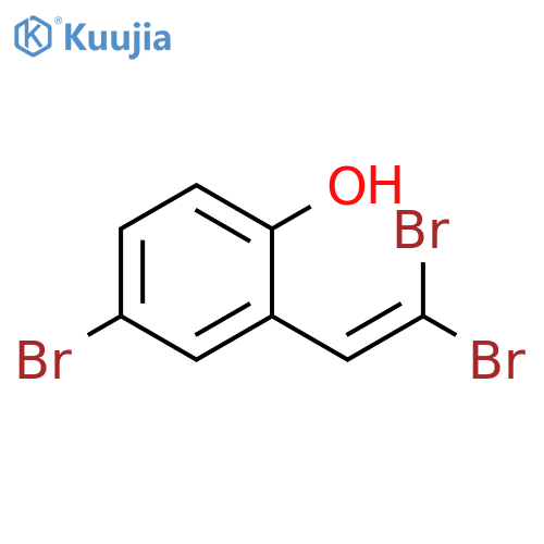 Phenol, 4-bromo-2-(2,2-dibromoethenyl)- structure