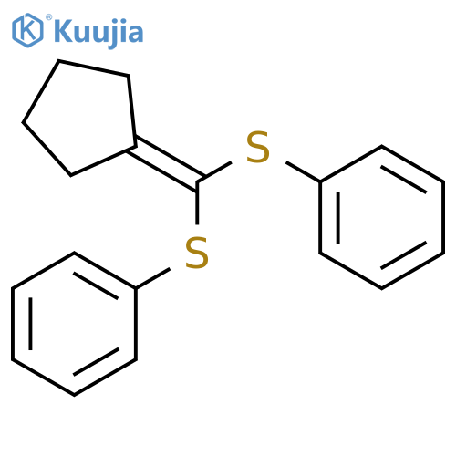Benzene, [[cyclopentylidene(phenylthio)methyl]thio]- structure