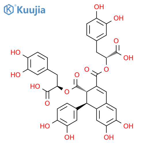 2,3-Naphthalenedicarboxylicacid, 1-(3,4-dihydroxyphenyl)-1,2-dihydro-6,7-dihydroxy-,2,3-bis[(1R)-1-carboxy-2-(3,4-dihydroxyphenyl)ethyl] ester, (1R,2S)- structure