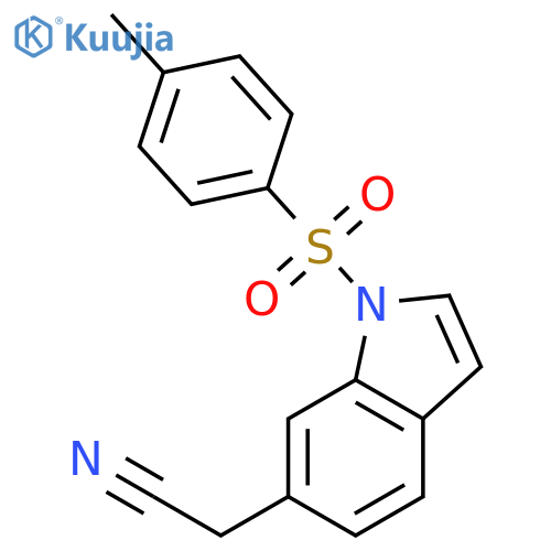 1H-Indole-6-acetonitrile, 1-[(4-methylphenyl)sulfonyl]- structure