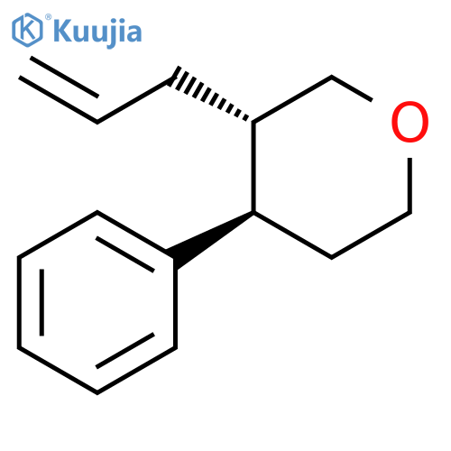 2H-Pyran, tetrahydro-4-phenyl-3-(2-propenyl)-, trans- structure