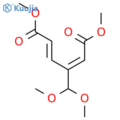 2,4-Hexadienedioic acid, 3-(dimethoxymethyl)-, dimethyl ester, (E,E)- structure