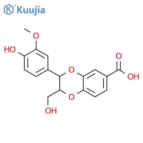 3,7'-Epoxy-8,9-dinor-4,8'-oxylignan-3',4',7,9'-tetrol; (7'RS,8'RS)-form, 7-Carboxylic acid, 3'-Me ether structure