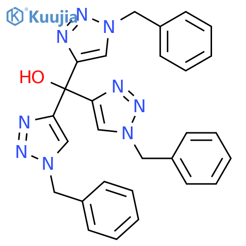 1H-1,2,3-Triazole-4-methanol, 1-(phenylmethyl)-α,α-bis[1-(phenylmethyl)-1H-1,2,3-triazol-4-yl]- structure