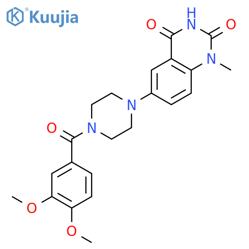 2,4(1H,3H)-Quinazolinedione,6-[4-(3,4-dimethoxybenzoyl)-1-piperazinyl]-1-methyl- structure