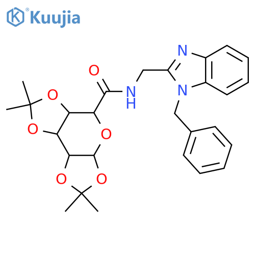 N-(1-benzyl-1H-1,3-benzodiazol-2-yl)methyl-4,4,11,11-tetramethyl-3,5,7,10,12-pentaoxatricyclo7.3.0.0^{2,6}dodecane-8-carboxamide structure
