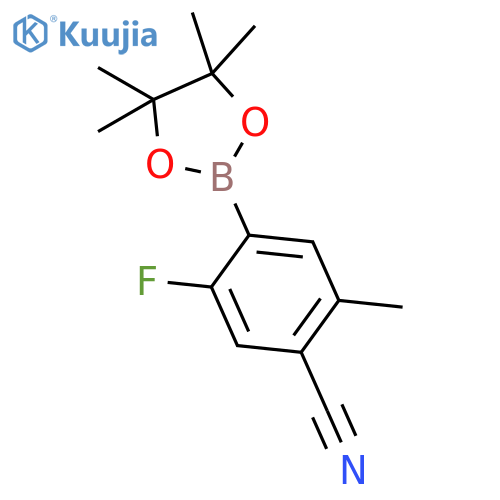 4-Cyano-2-fluoro-5-methylphenylboronic acid, pinacol ester structure