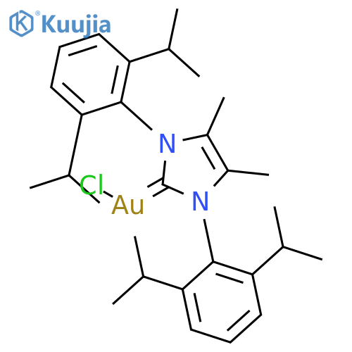 Gold, [1,3-bis[2,6-bis(1-methylethyl)phenyl]-1,3-dihydro-4,5-dimethyl-2H-imidazol-2-ylidene]chloro- structure