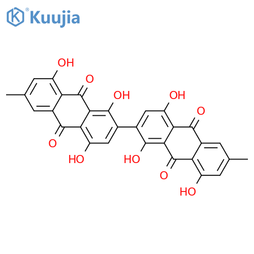 1,1',4,4',8,8'-Hexahydroxy-6,6'-dimethyl-2,2'-bianthraquinone structure