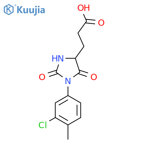 3-1-(3-Chloro-4-methylphenyl)-2,5-dioxoimidazolidin-4-ylpropanoic Acid structure