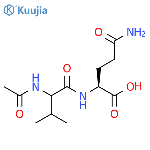 (2S)-2-[(2-Acetamido-3-methylbutanoyl)amino]-5-amino-5-oxopentanoic acid structure