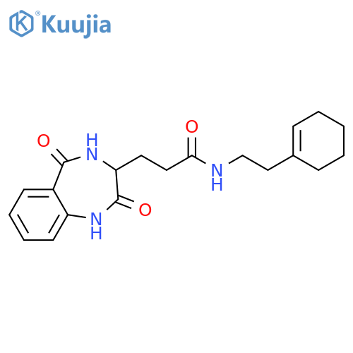 N-2-(cyclohex-1-en-1-yl)ethyl-3-(2,5-dioxo-2,3,4,5-tetrahydro-1H-1,4-benzodiazepin-3-yl)propanamide structure