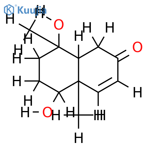 1beta,4beta-dihydroxy-11,12,13-trinor-8,9-eudesmen-7-one structure