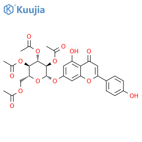 4H-1-Benzopyran-4-one, 5-hydroxy-2-(4-hydroxyphenyl)-7-[(2,3,4,6-tetra-O-acetyl-β-D-glucopyranosyl)oxy]- structure