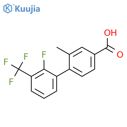 4-[2-fluoro-3-(trifluoromethyl)phenyl]-3-methylbenzoic acid structure