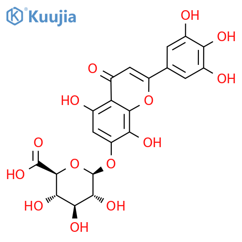 5,8-Dihydroxy-4-oxo-2-(3,4,5-trihydroxyphenyl)-4H-1-benzopyran-7-yl beta-D-glucopyranosiduronic acid structure