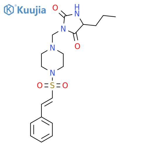 3-{[4-(2-Phenylethenesulfonyl)piperazin-1-yl]methyl}-5-propylimidazolidine-2,4-dione structure