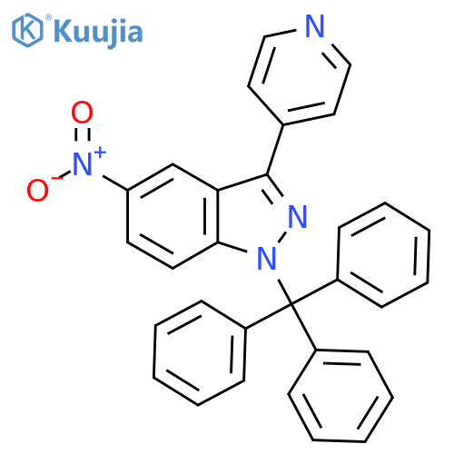 5-Nitro-3-(pyridin-4-yl)-1-trityl-1H-indazole structure