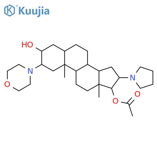 (2b,3a,5a,16b,17b)-17-Acetoxy-3-hydroxy-2-(4-morpholinyl)-16-(1-pyrrolidinyl)androstane structure