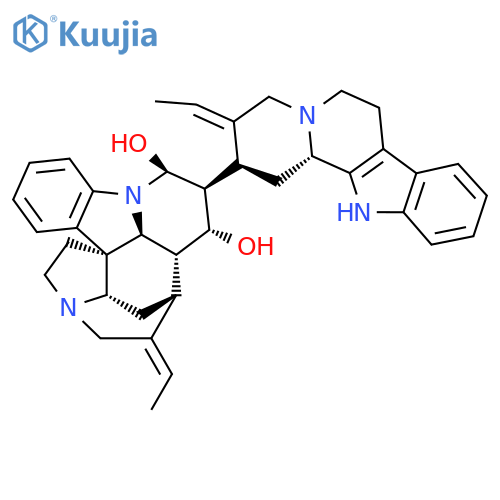 12H-1,12-Ethano-9H-pyrido[1,2,3-lm]pyrrolo[2,3-d]carbazole-9,11-diol,14-ethylidene-10-[(2S,3E,12bS)-3-ethylidene-1,2,3,4,6,7,12,12b-octahydroindolo[2,3-a]quinolizin-2-yl]-2,3,10,11,11a,11b,13,13a-octahydro-,(1S,3aR,9S,10S,11S,11aR,11bS,12R,13aS,14E)- (9CI) structure