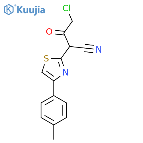 4-chloro-2-4-(4-methylphenyl)-1,3-thiazol-2-yl-3-oxobutanenitrile structure