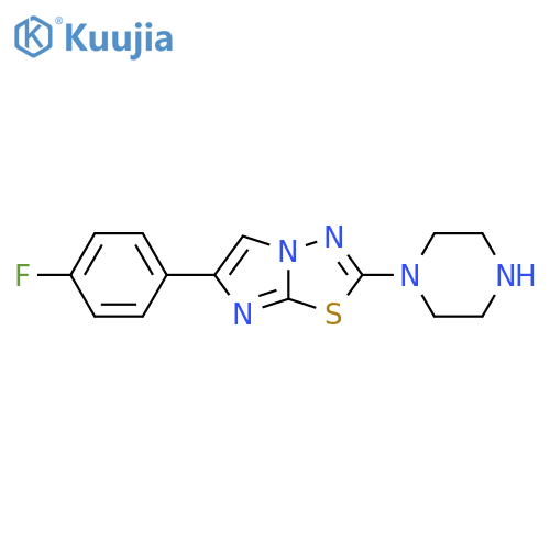 1-6-(4-Fluorophenyl)imidazo2,1-b1,3,4thiadiazol-2-ylpiperazine structure