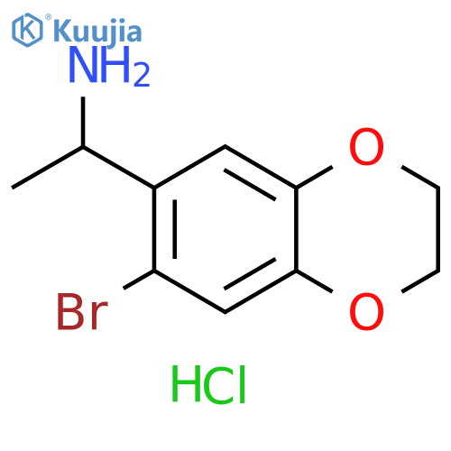 1-(7-bromo-2,3-dihydro-1,4-benzodioxin-6-yl)ethan-1-amine hydrochloride structure