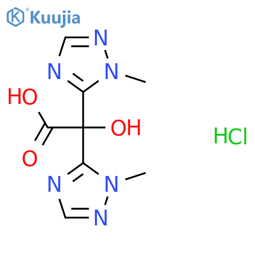 2-Hydroxy-2,2-bis(1-methyl-1H-1,2,4-triazol-5-yl)acetic acid hydrochloride structure