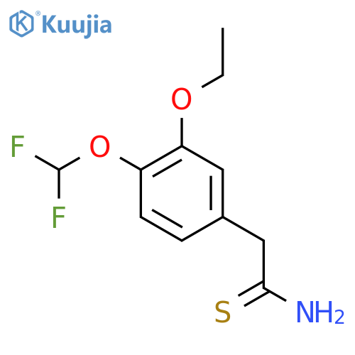 2-4-(difluoromethoxy)-3-ethoxyphenylethanethioamide structure