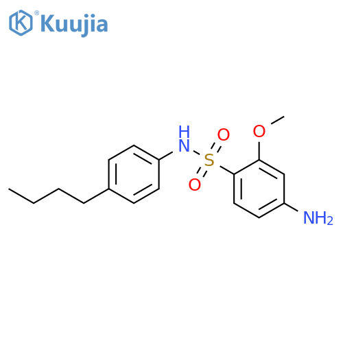 4-amino-N-(4-butylphenyl)-2-methoxybenzene-1-sulfonamide structure
